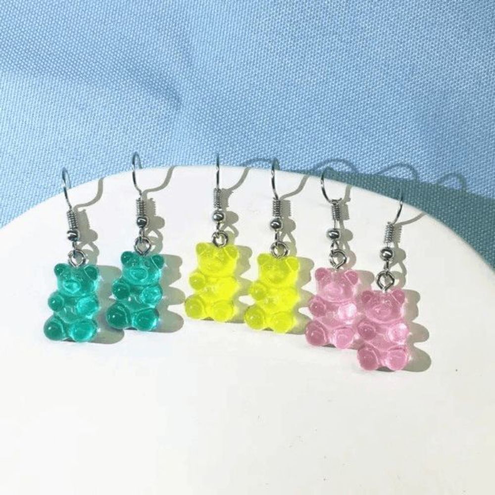 GUMMY BEAR DANGLE EARRINGS - 3 PIECE SET